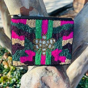 KAY LEE New York Beaded Bee Zip Bag LIKE NEW!!